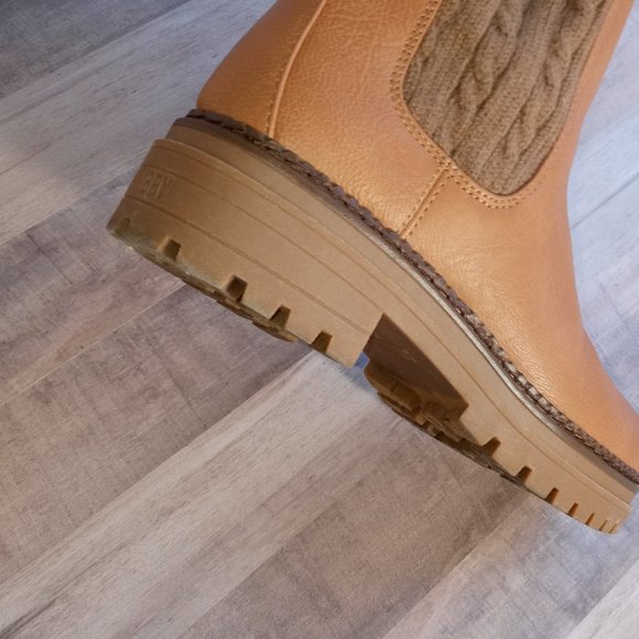 Sam & Libby Tan Womens Scarlett Sweater Heeled Chelsea Bootie Size 7.5 - Picture 6 of 6